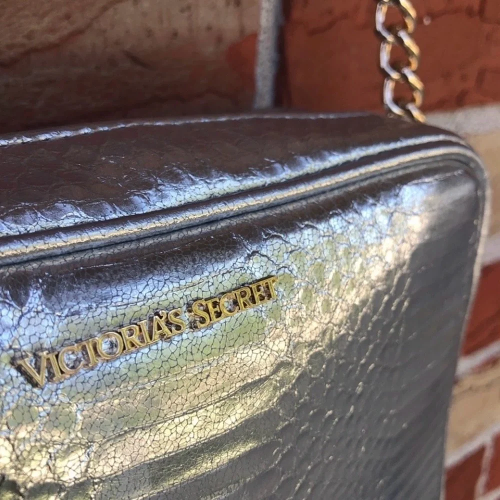 NWOT Victoria’s Secret Silver Snake Print Chain Purse Pocketbook Crossbody Bag 👜
